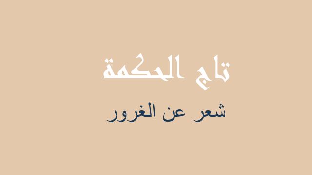 شعر عن الغرور